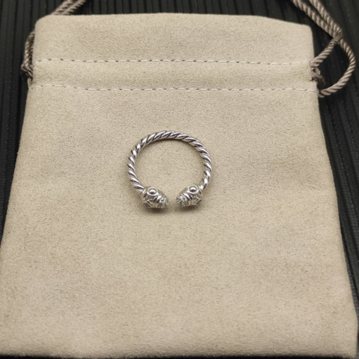 David Yurman Sterling Silver Renaissance Pavé Diamond Ring