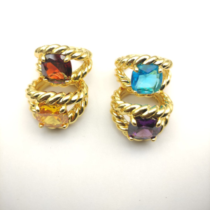 David Yurman 20mm Marbella Purple Diamond Ring