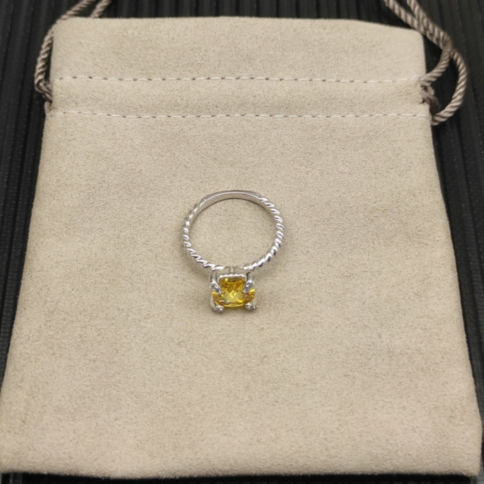 David Yurman 8mm Four-Prong Yellow Diamond Ring