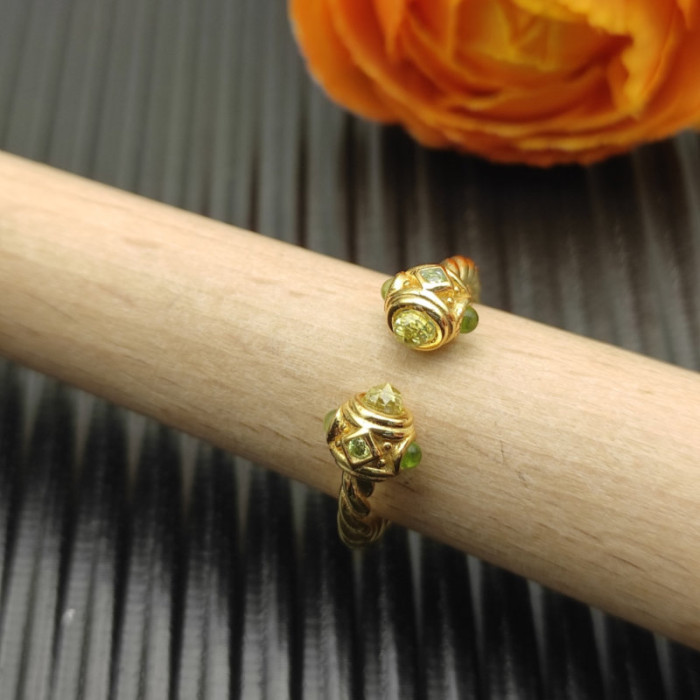 David Yurman 2.3mm Gold Renaissance Green Diamond Pavé Ring