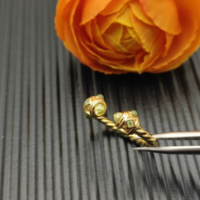 David Yurman 2.3mm Gold Renaissance Green Diamond Pavé Ring