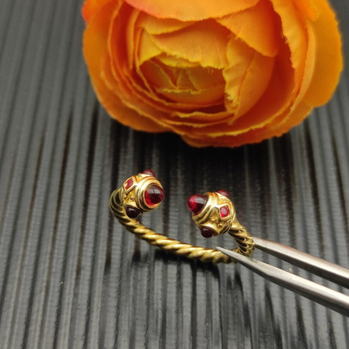 David Yurman 2.3mm Gold Renaissance Carnelian Pavé Diamond Ring