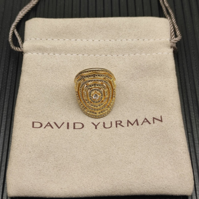 David Yurman 30mm Gold Stax Statement Ring
