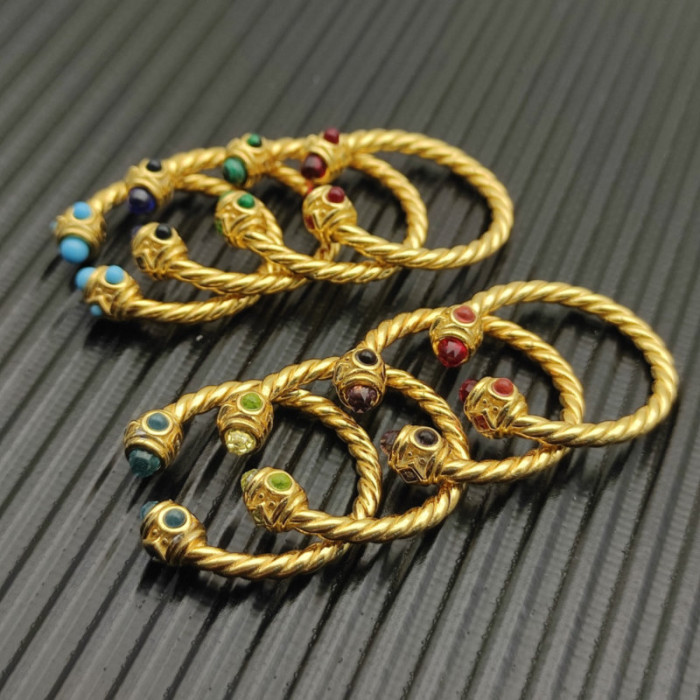 David Yurman 2.3mm Gold Renaissance Turquoise Pavé Diamond Ring