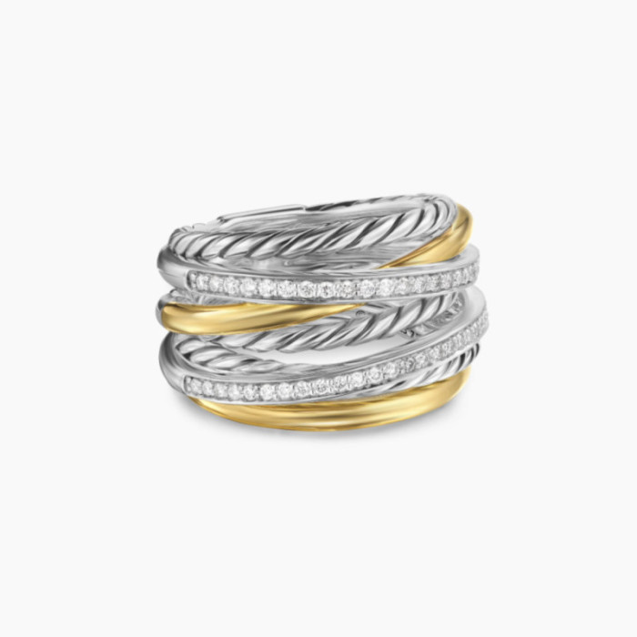 David Yurman 16mm Seven-Row Crossover Ring