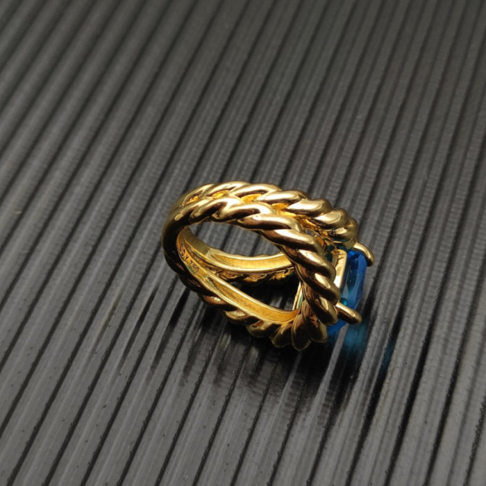David Yurman 20mm Marbella Blue Diamond Ring