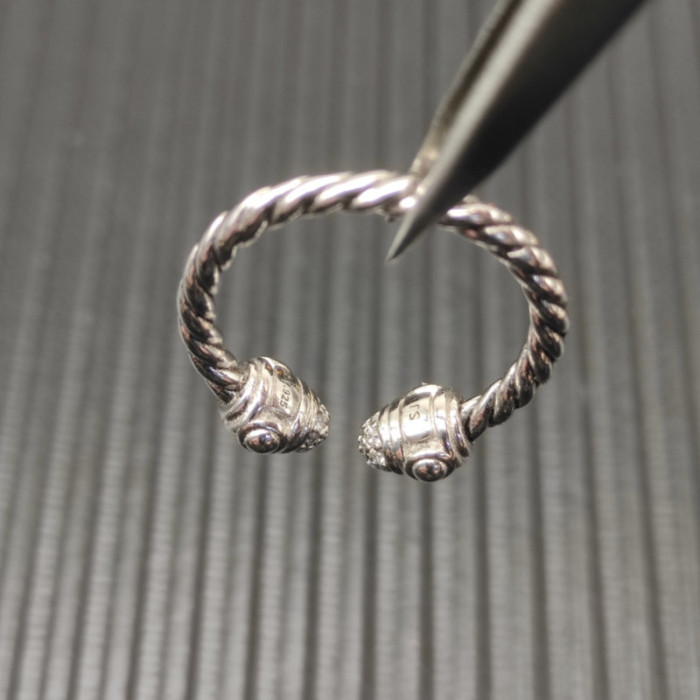 David Yurman Sterling Silver Renaissance Pavé Diamond Ring