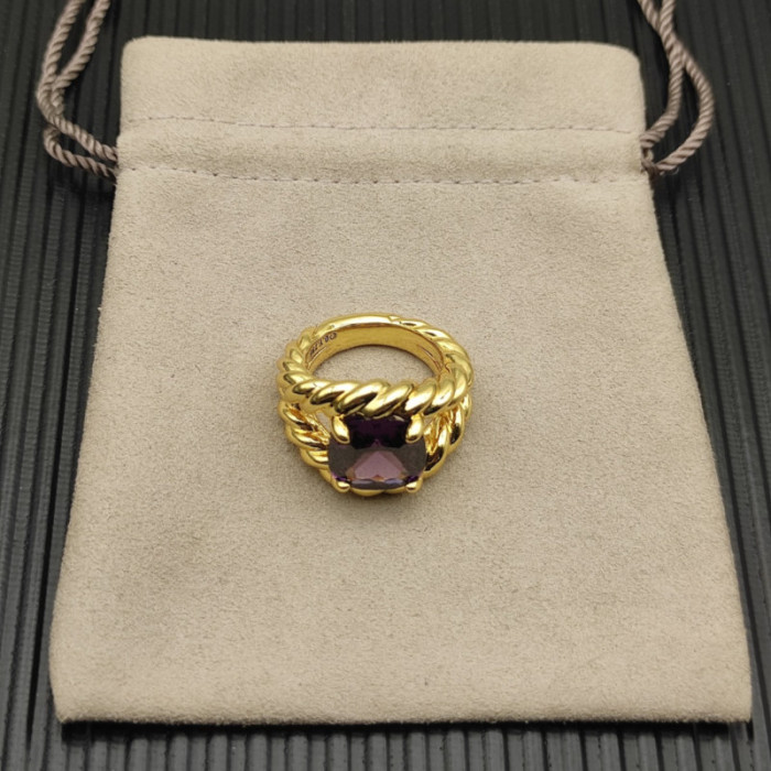 David Yurman 20mm Marbella Purple Diamond Ring