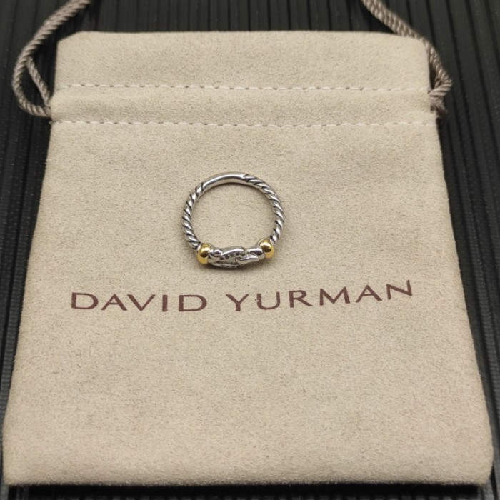 David Yurman Gold and Silver 2mm Link Ring