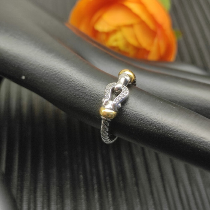 David Yurman Gold and Silver 2mm Link Ring