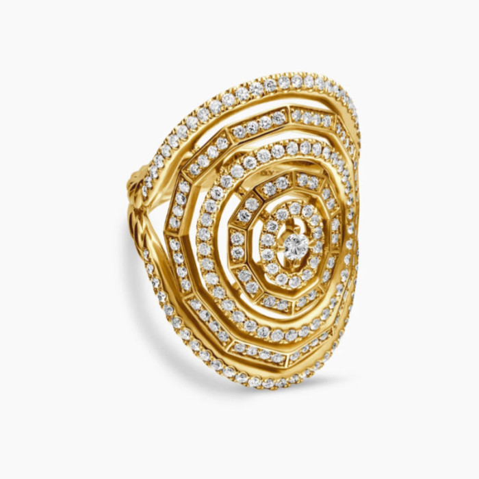 David Yurman 30mm Gold Stax Statement Ring