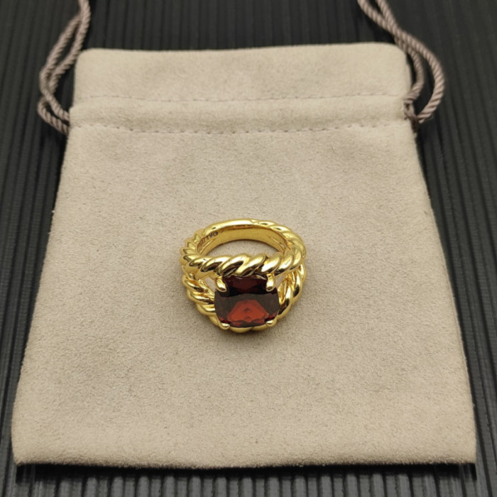 David Yurman 20mm Marbella Red Diamond Ring