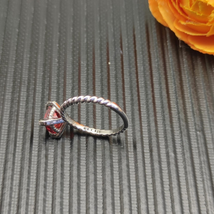 David Yurman 8mm Four-Prong Red Diamond Ring