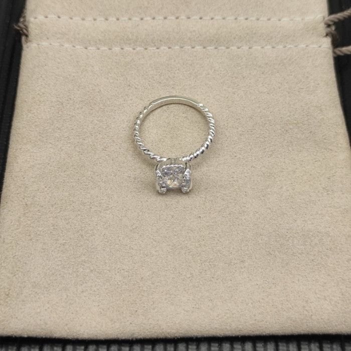 David Yurman 8mm Four-Prong White Diamond Ring