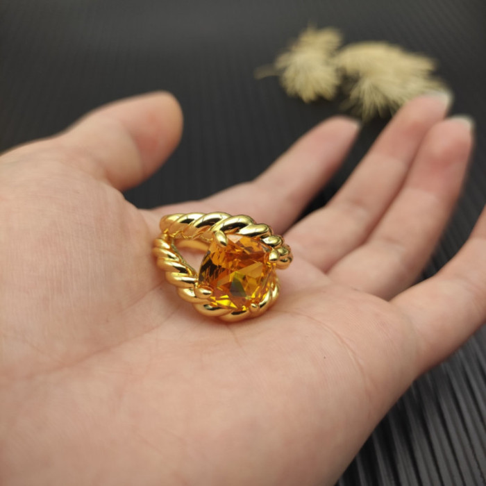 David Yurman 20mm Marbella Yellow Diamond Ring