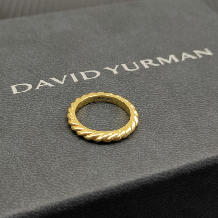 David Yurman 3mm Gold Cable Band Ring