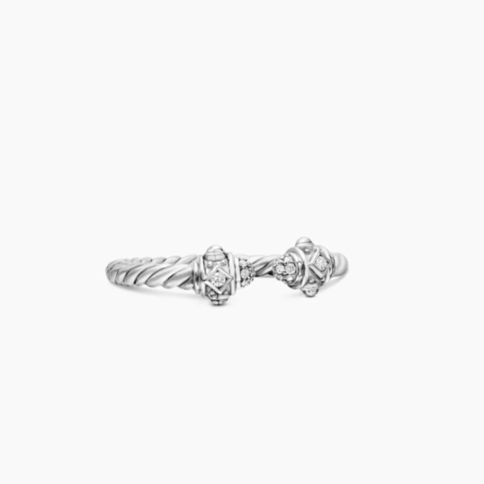 David Yurman Sterling Silver Renaissance Pavé Diamond Ring