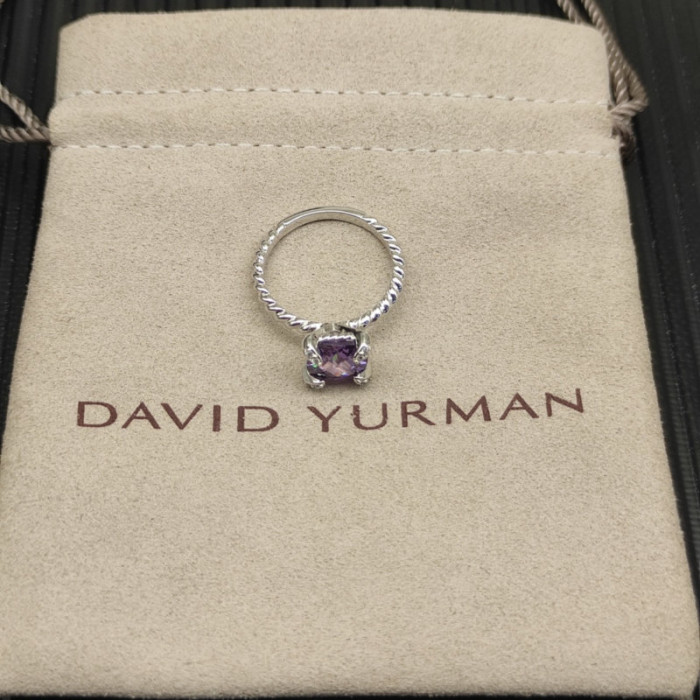 David Yurman 8mm Four-Prong Purple Diamond Ring