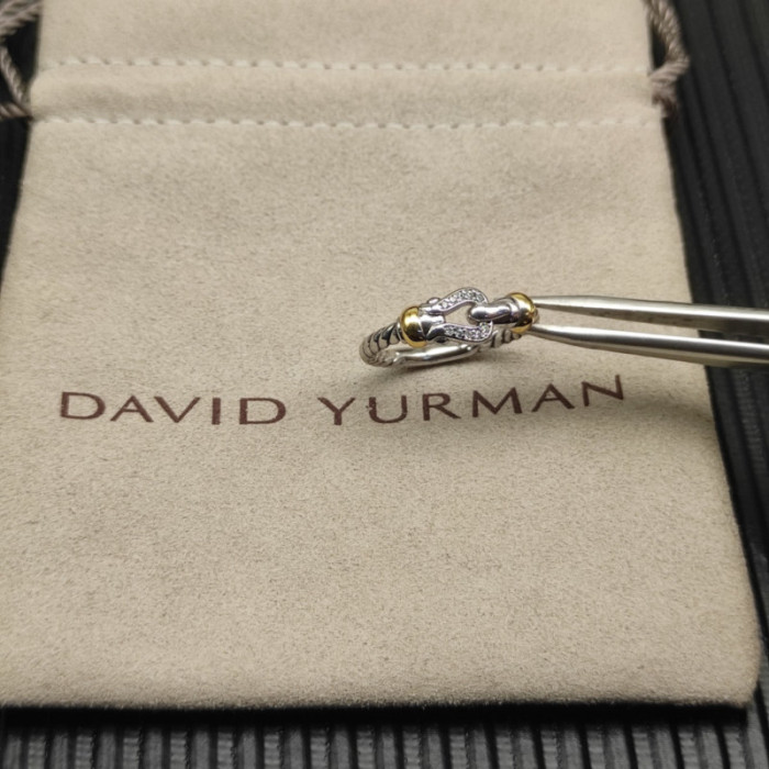David Yurman Gold and Silver 2mm Link Ring