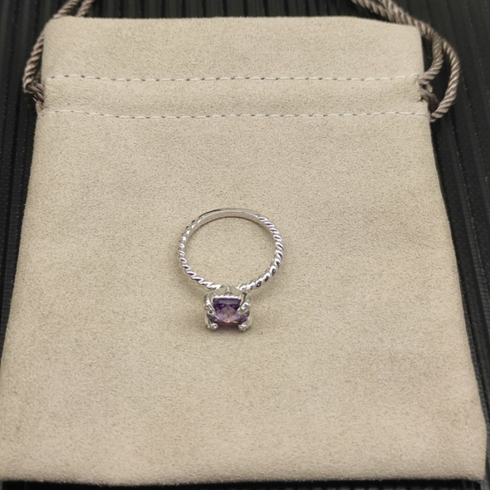 David Yurman 8mm Four-Prong Purple Diamond Ring