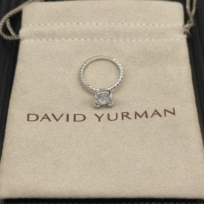 David Yurman 8mm Four-Prong White Diamond Ring