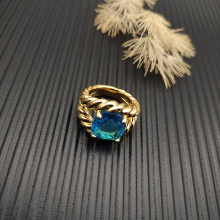 David Yurman 20mm Marbella Blue Diamond Ring