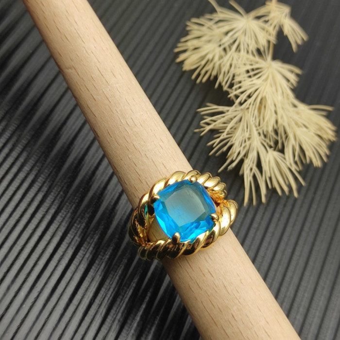 David Yurman 20mm Marbella Blue Diamond Ring