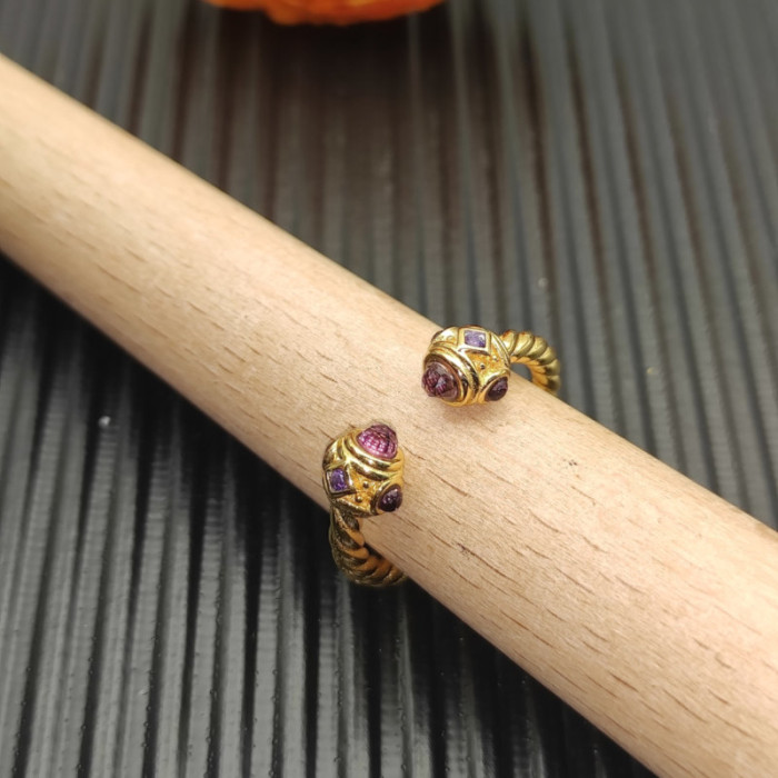 David Yurman 2.3mm Gold Renaissance Pavé Purple Diamond Ring