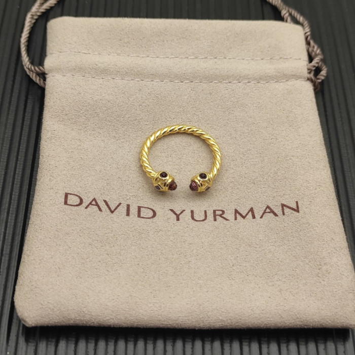 David Yurman 2.3mm Gold Renaissance Pavé Purple Diamond Ring