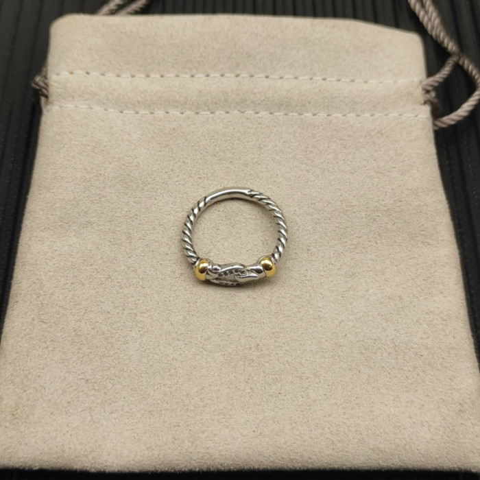 David Yurman Gold and Silver 2mm Link Ring