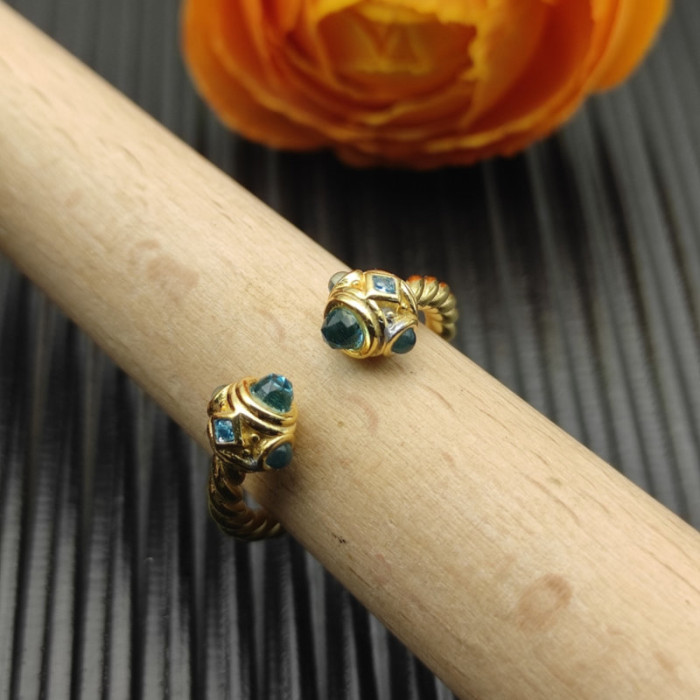 David Yurman 2.3mm Gold Renaissance Blue Diamond Pavé Ring