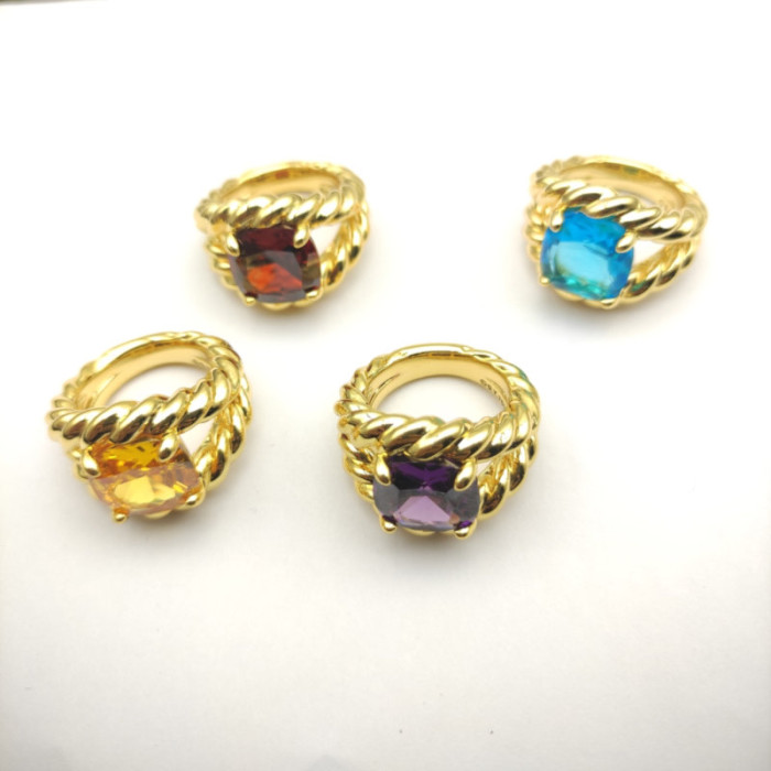 David Yurman 20mm Marbella Blue Diamond Ring