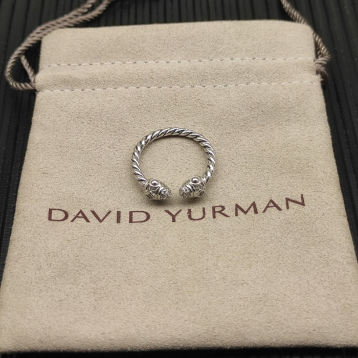 David Yurman Sterling Silver Renaissance Pavé Diamond Ring