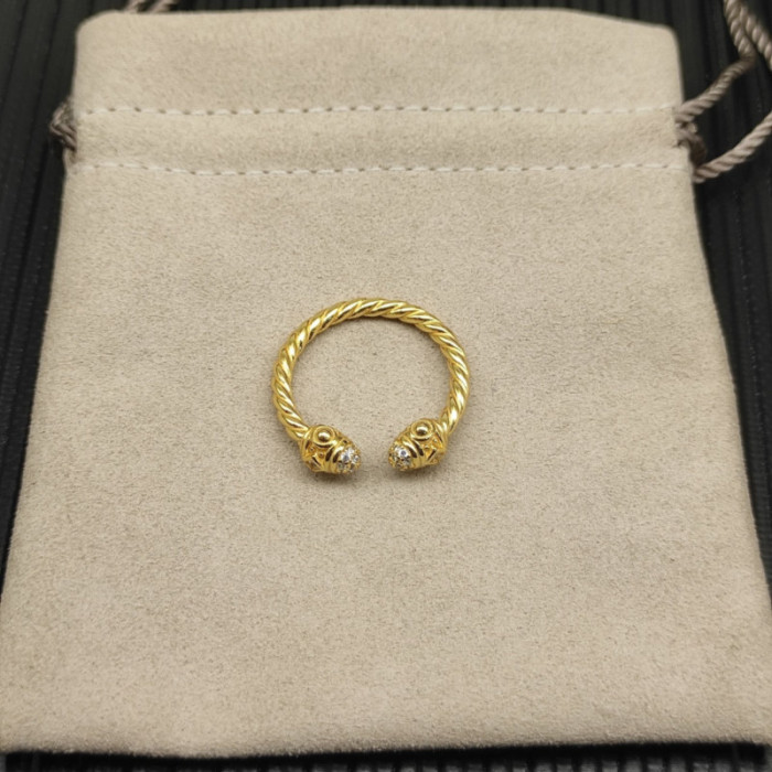 David Yurman Gold Renaissance Pavé Diamond Ring