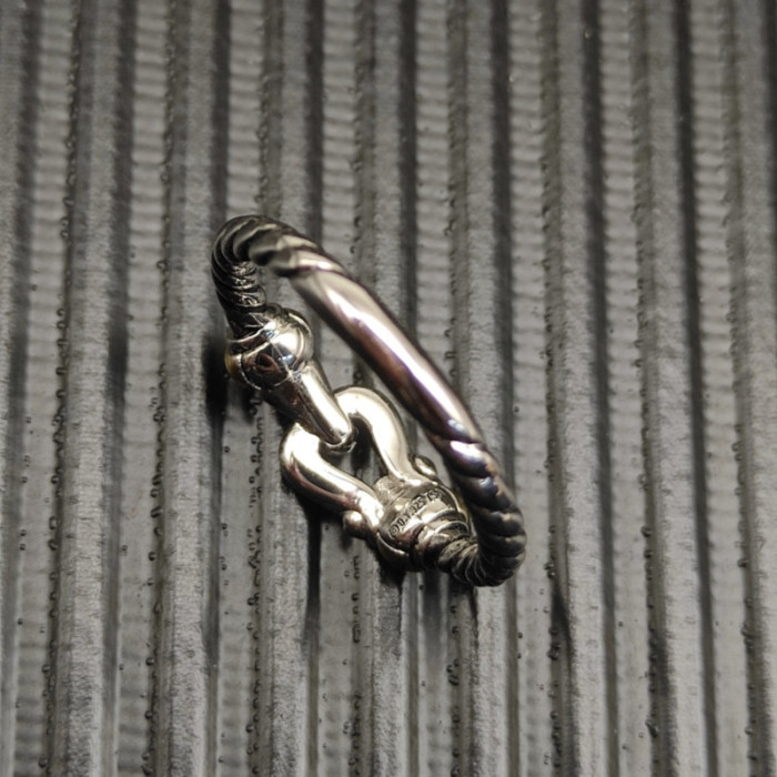 David Yurman Gold and Silver 2mm Link Ring