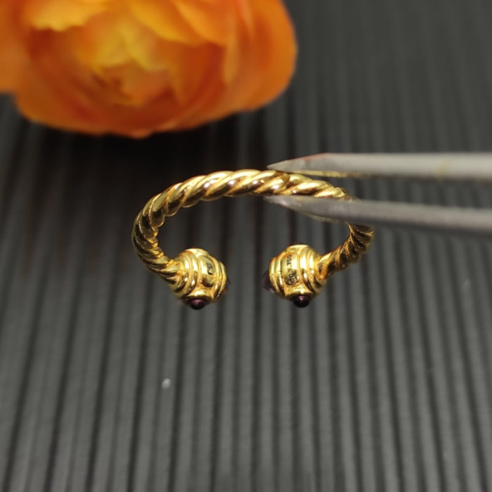 David Yurman 2.3mm Gold Renaissance Pavé Purple Diamond Ring