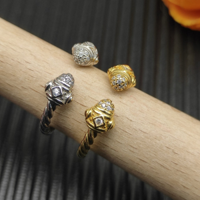 David Yurman Sterling Silver Renaissance Pavé Diamond Ring