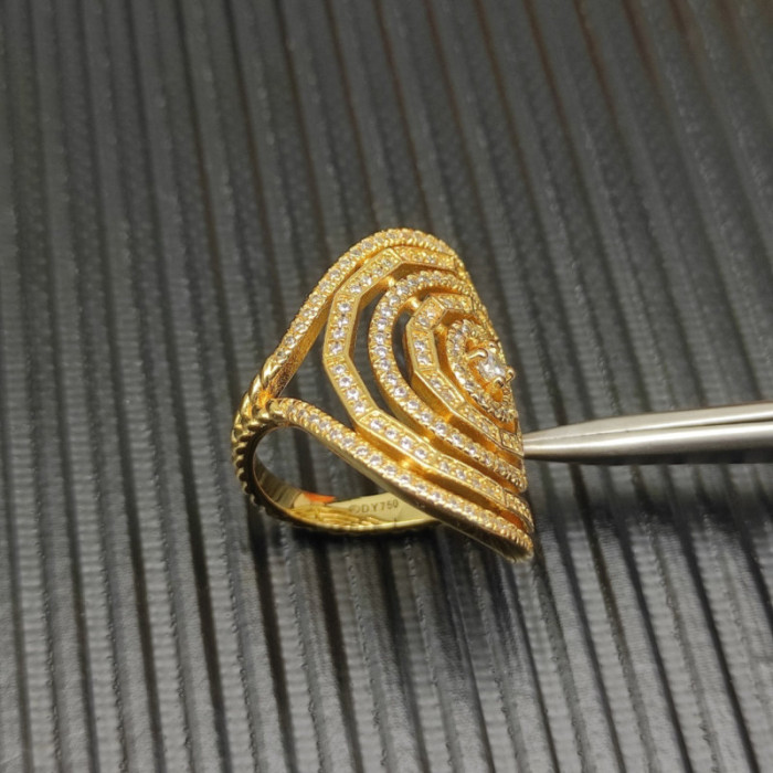 David Yurman 30mm Gold Stax Statement Ring