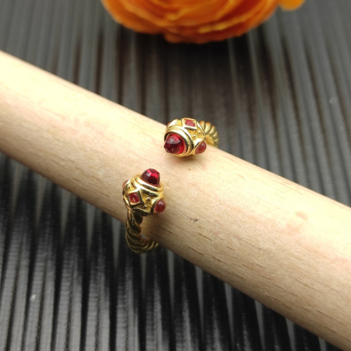 David Yurman 2.3mm Gold Renaissance Red Diamond Pavé Ring