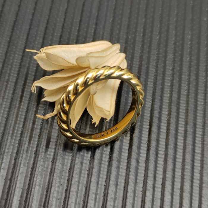 David Yurman 3mm Gold Cable Band Ring