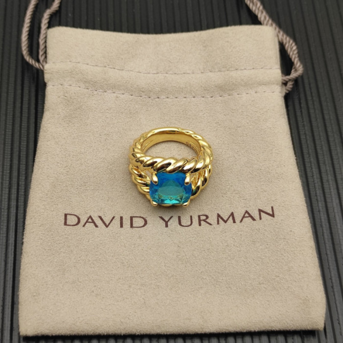 David Yurman 20mm Marbella Blue Diamond Ring