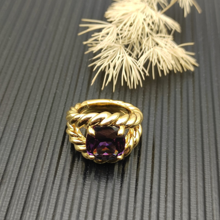 David Yurman 20mm Marbella Purple Diamond Ring