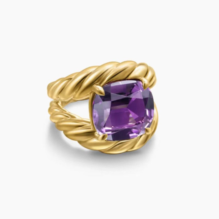 David Yurman 20mm Marbella Purple Diamond Ring