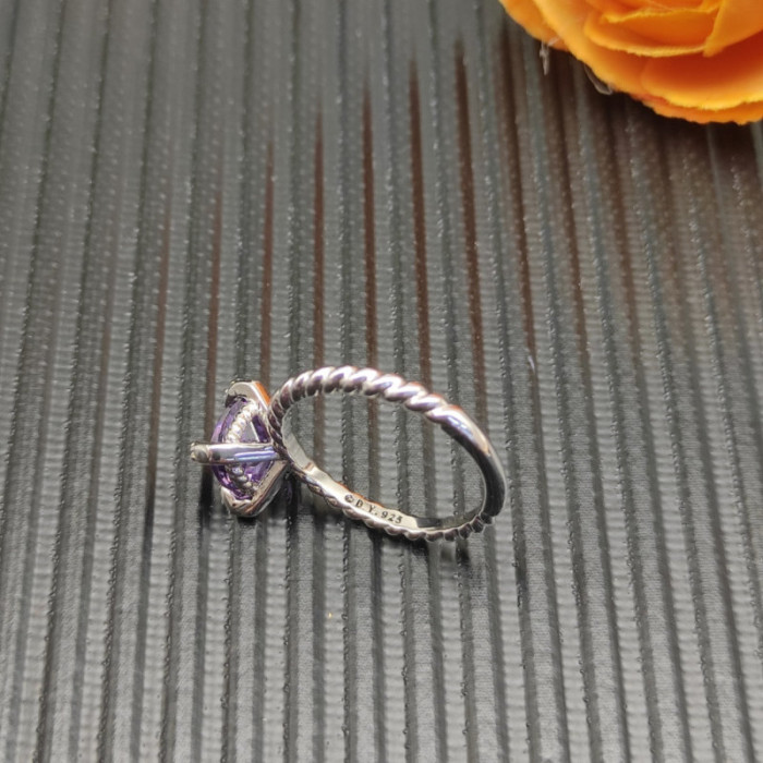 David Yurman 8mm Four-Prong Purple Diamond Ring