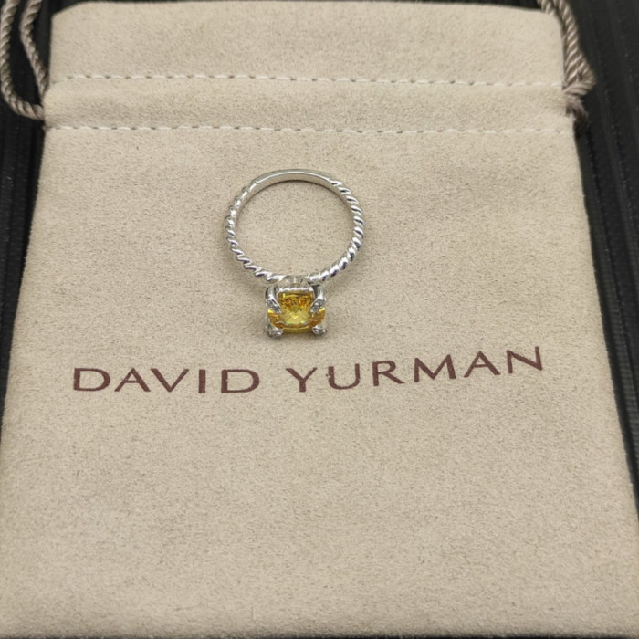 David Yurman 8mm Four-Prong Yellow Diamond Ring