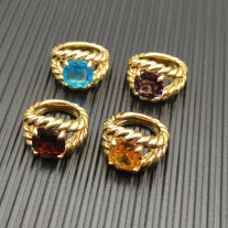 David Yurman 20mm Marbella Blue Diamond Ring