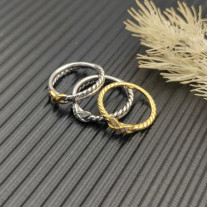 David Yurman Sterling Silver Pavé X Cross Cable Ring