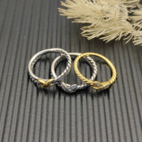 David Yurman 2.2mm Gold Cable X Pavé Diamond Ring