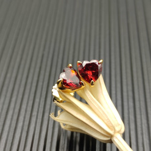 David Yurman 8mm Ruby Heart Stud Earrings