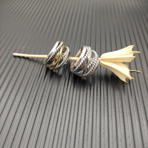 David Yurman Silver Double Cylinder Cross Ring
